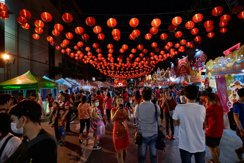 an evening market scene at night time