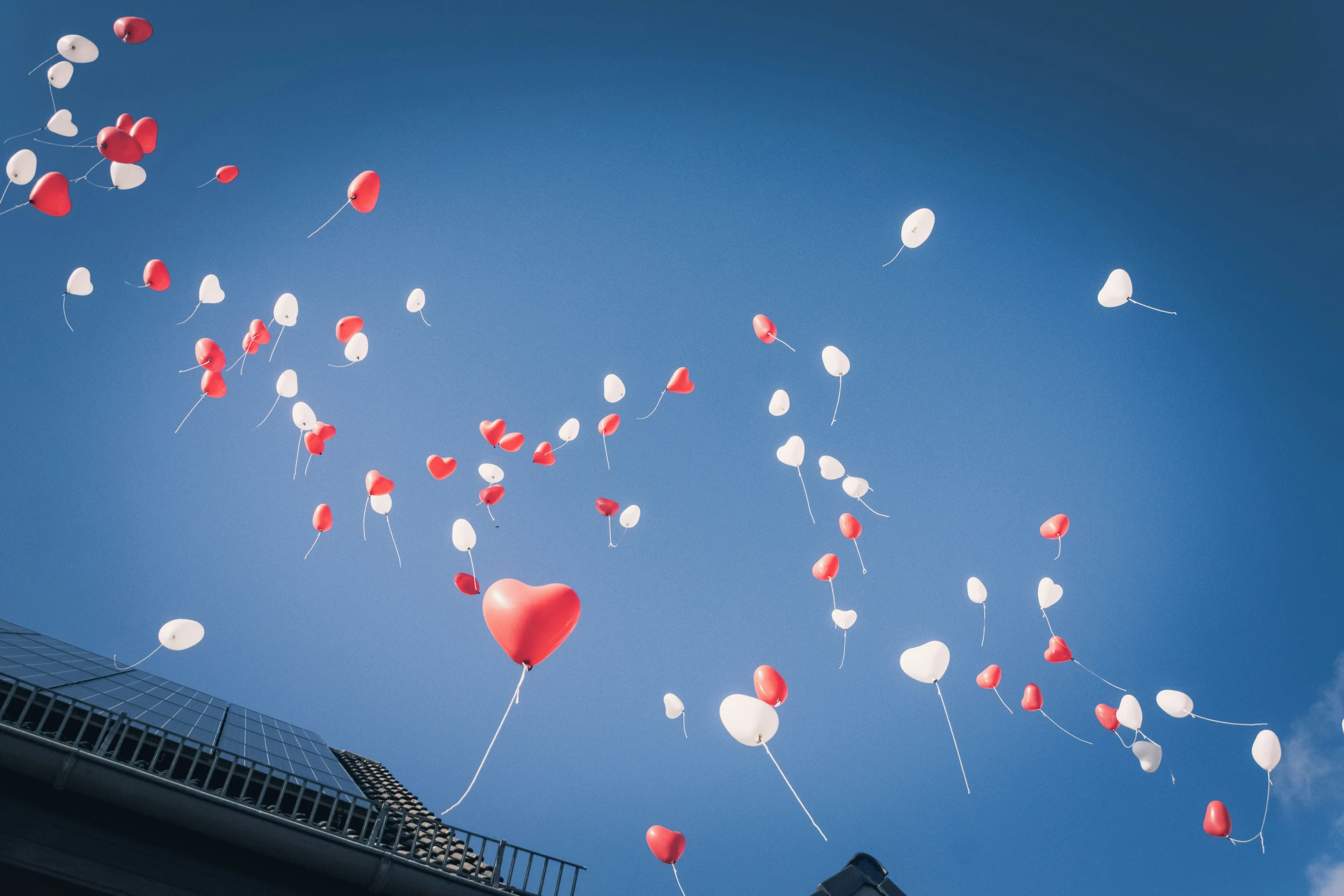 there are several different balloons flying in the sky