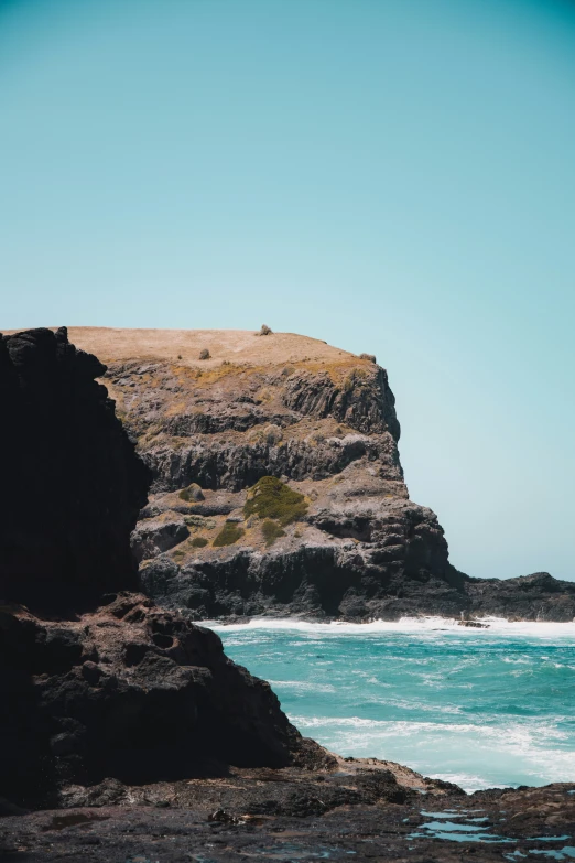 a hill near the ocean on a sunny day