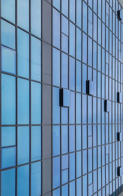 a blue wall made of squares and squares on it