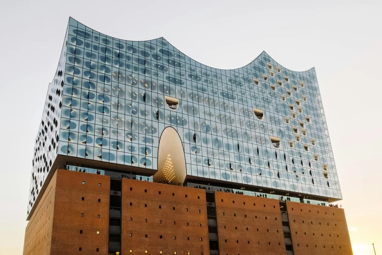 a building near a road is very modern