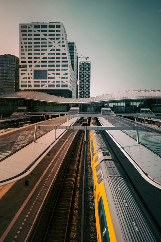 a picture of a train on a city street