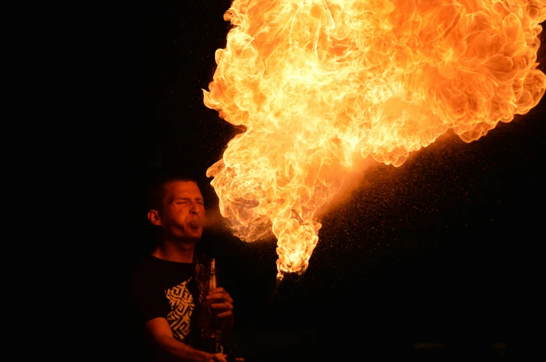 a man holds up his fire stick to see if he is breathing