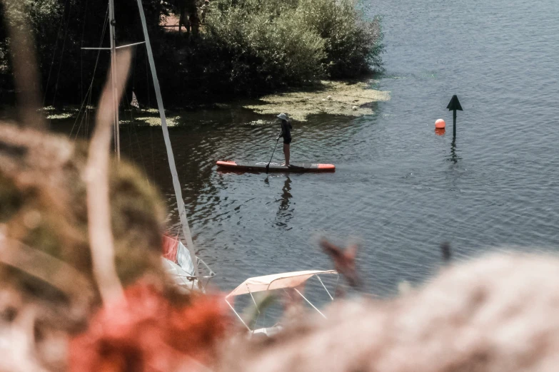 a boat and some people in the water