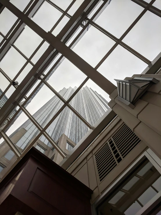 the roof of the building is covered in glass