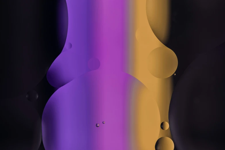 an abstract purple, orange and yellow pattern with bubbles