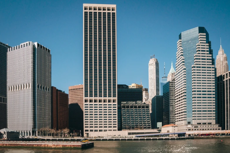 a group of tall buildings sitting next to each other