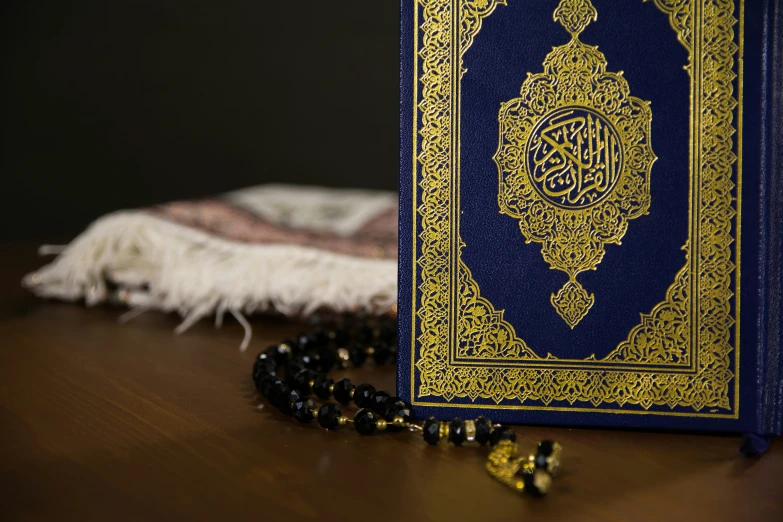 a close up of a book on top of a table