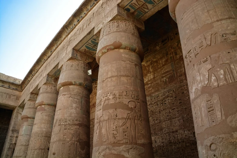 a large pillar with some writing on it