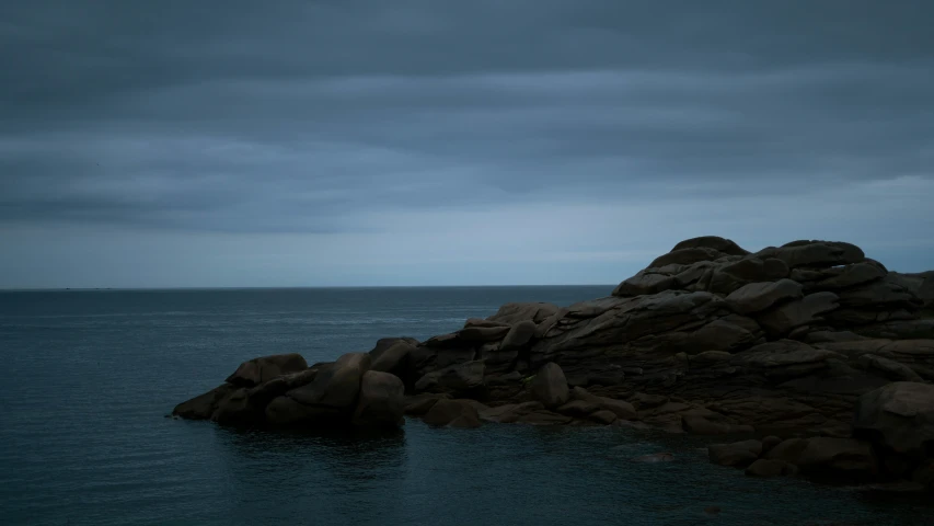 the coast of an island during the night