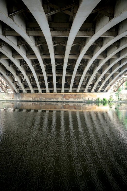 there are some water underneath a bridge