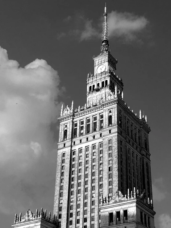 black and white pograph of a clock tower