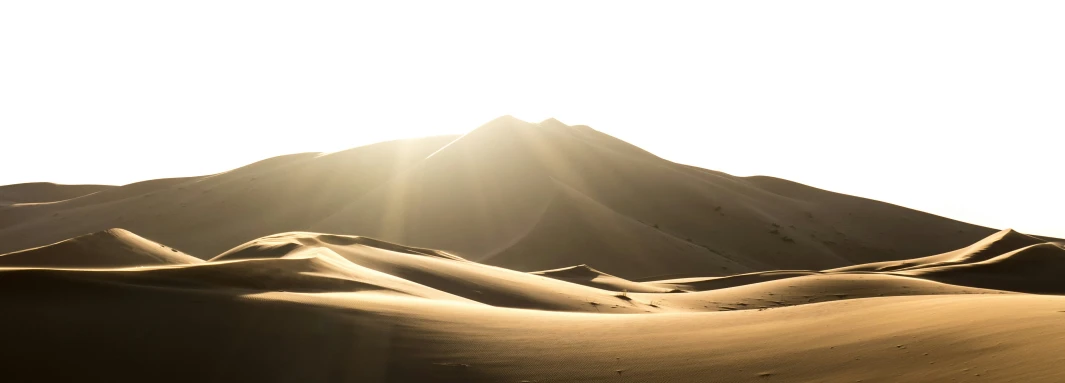 the sun shining on some large sand dunes