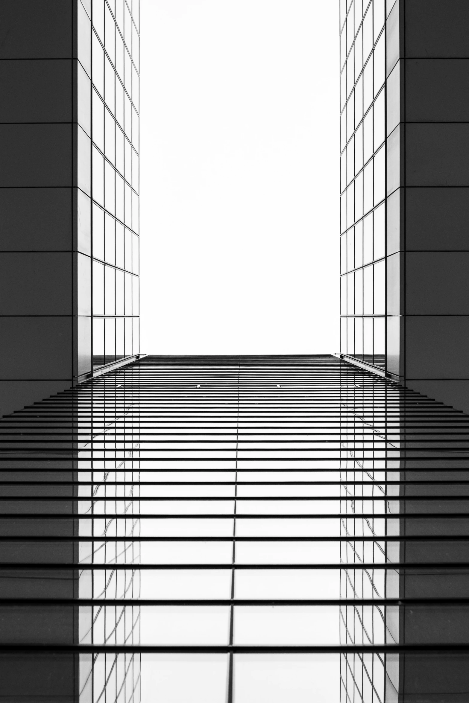 an architectural view from the floor level through multiple windows