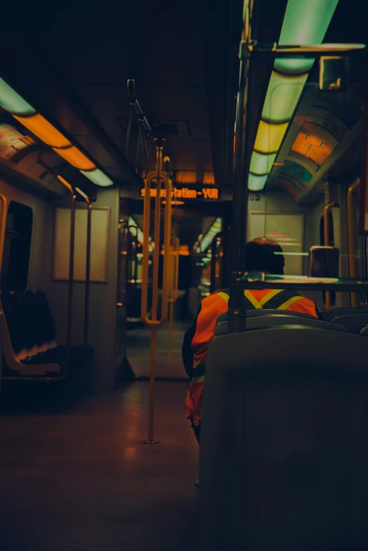 the inside view of a passenger train carriage