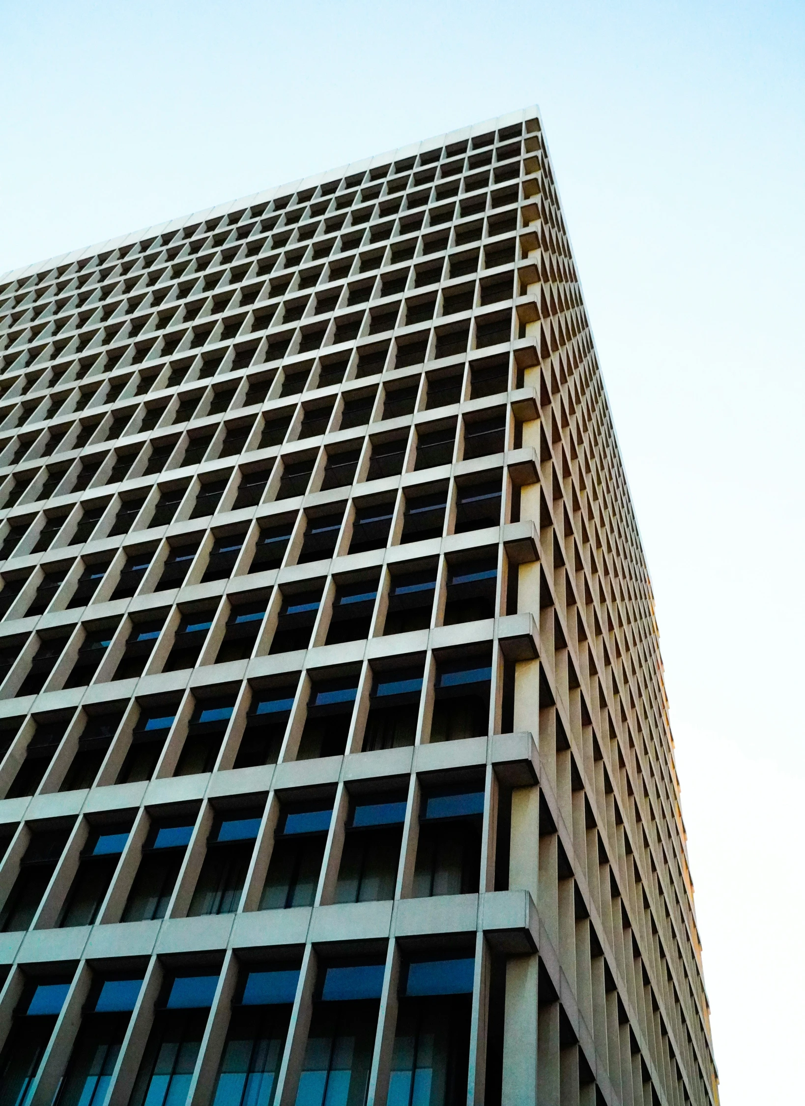 an abstract view of a very tall building