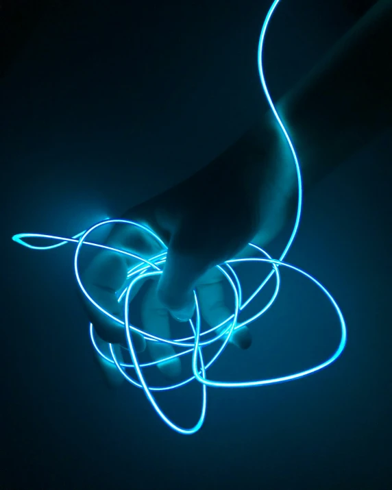 neon light being used to create an interactive light show