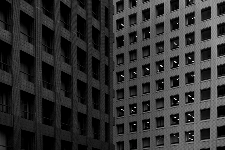 a black and white po of an abstract building