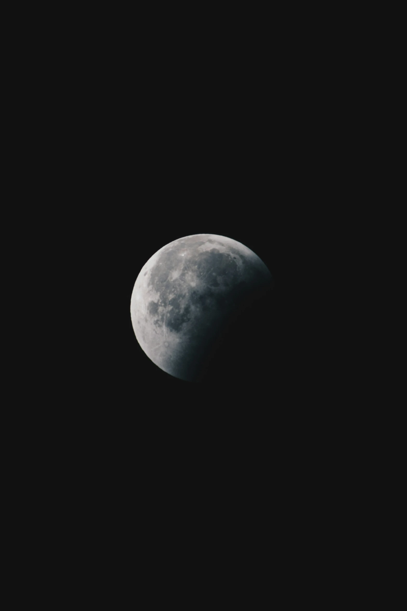 the moon as seen from a distance during a dark night