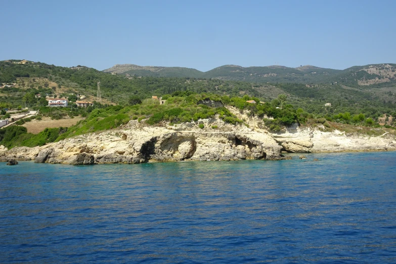 a view of the island in the middle of the water