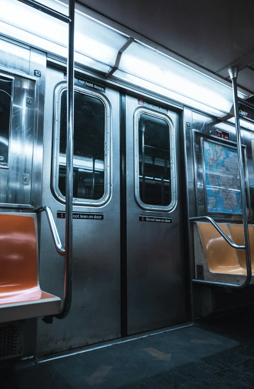 this is a po of a silver subway car