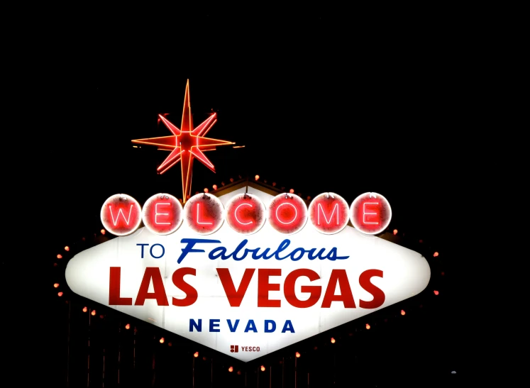 the welcome to fabulous las vegas sign is bright