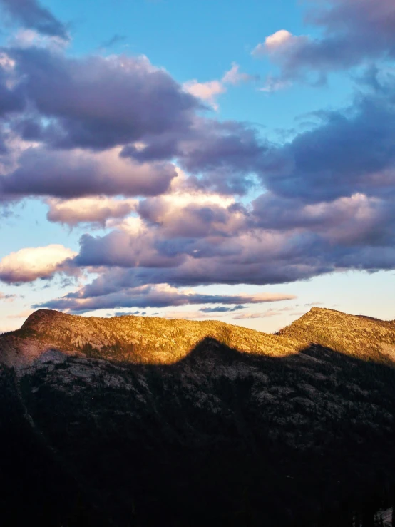 the mountain is beautiful with the low light