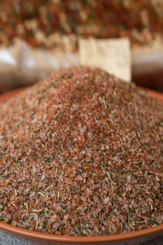 ground spices and herbs are sitting on a plate