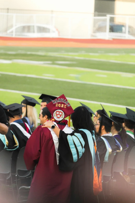 graduates are lined up for the graduation ceremony