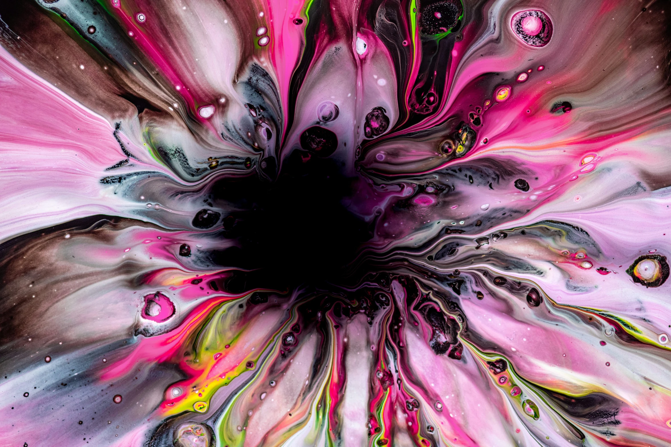 an abstract flower that is purple and pink