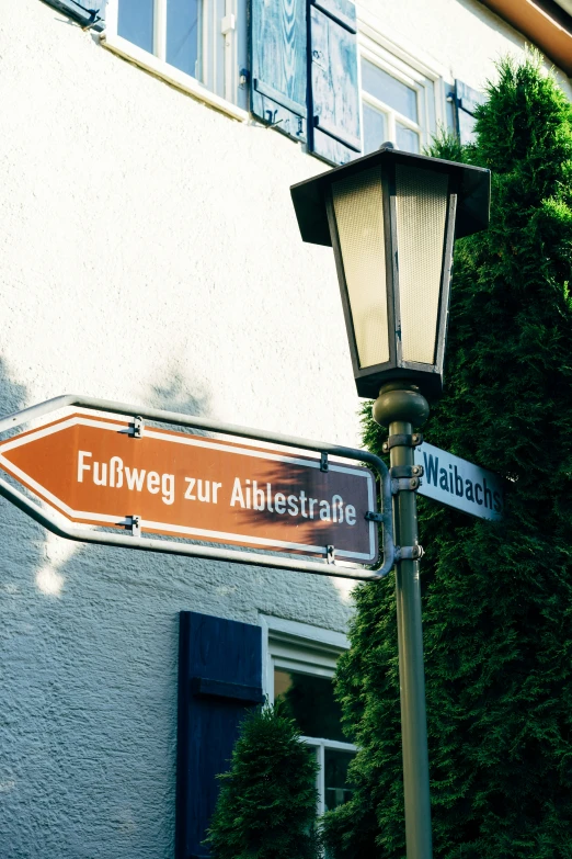 the street sign has two signs under it