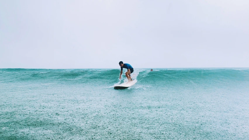 a man that is on a surfboard in the water