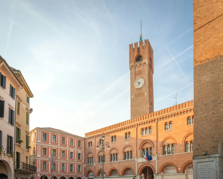 there is a clock tower in a building