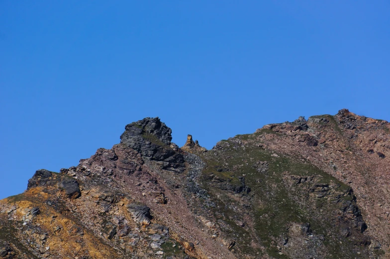 a bird perched on top of a rock formation