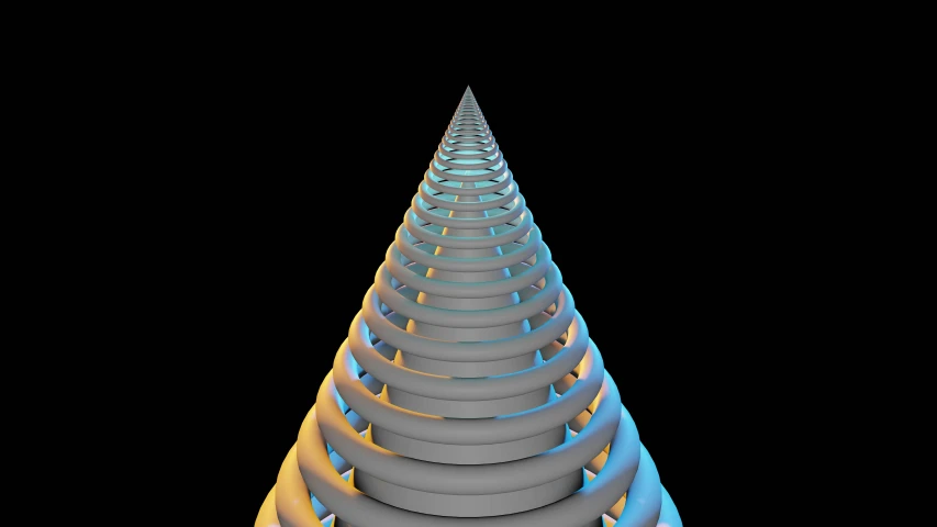 a triangular object with colored lights and an opening