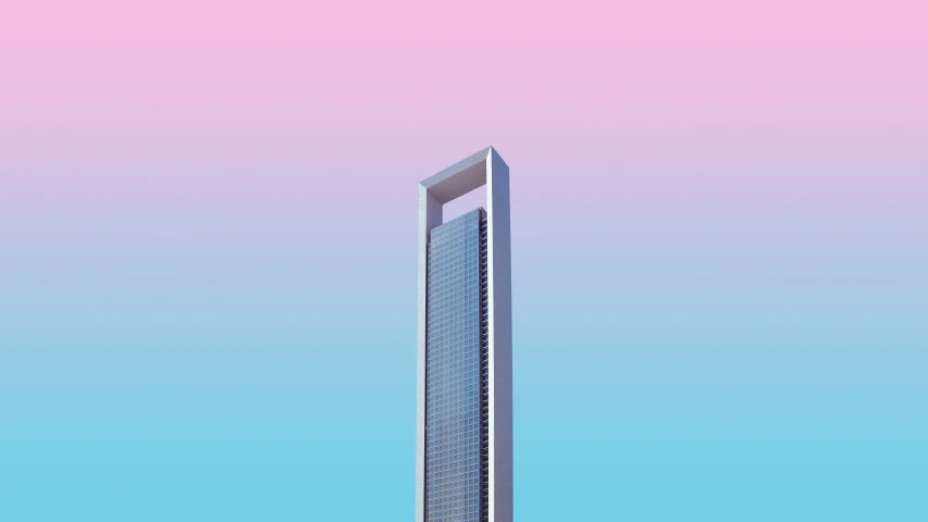 a rendering of a tall skyscr in the sky