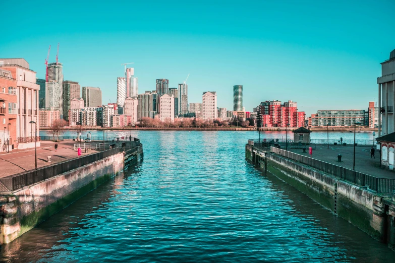 a city that is in the background on a sunny day