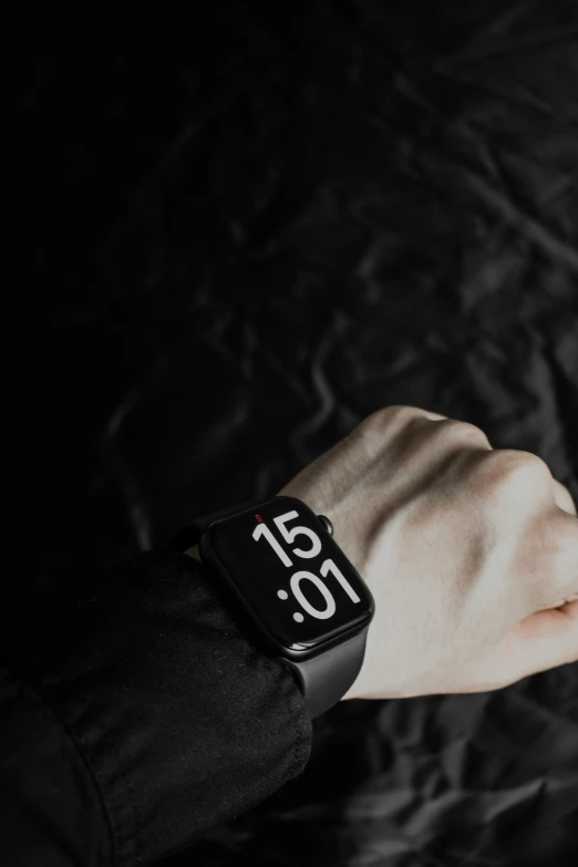 black and white po of an apple watch with the number forty