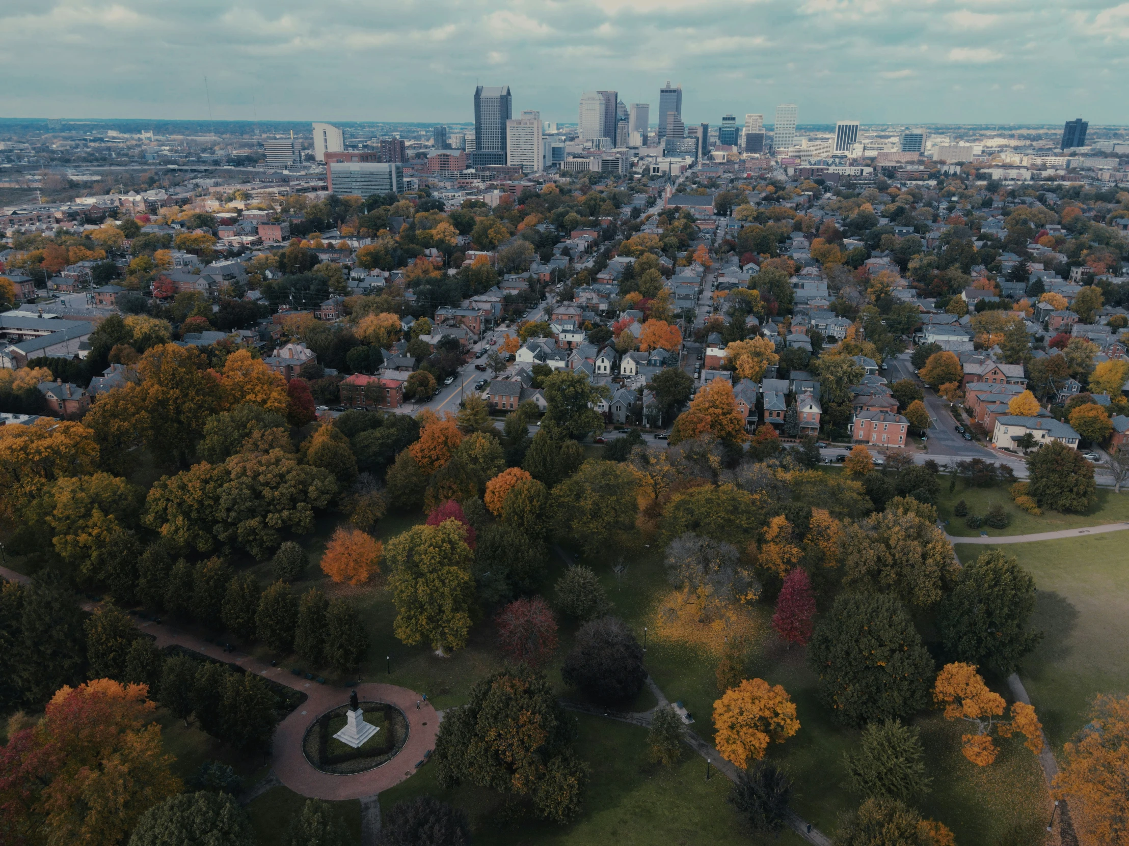 this is a city from the top of a hill