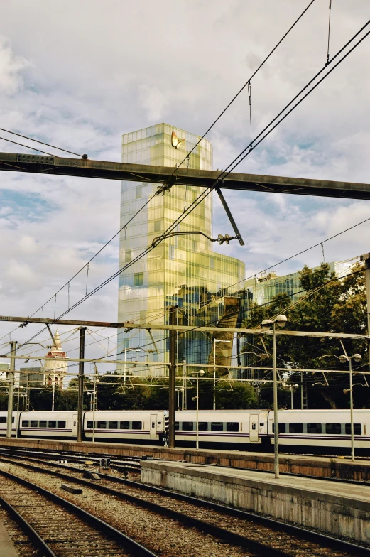 a train that is sitting in the middle of some tracks