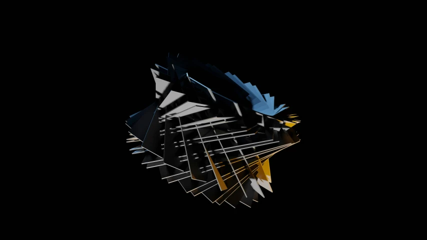 an abstract design is featured against a dark background