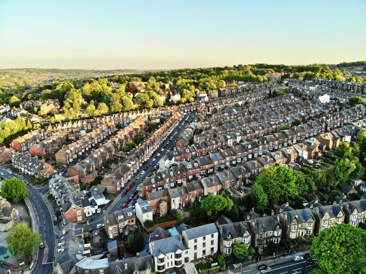 an aerial s of the city taken from above