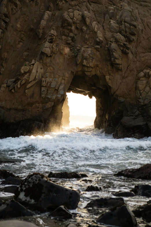 a po taken from the ocean looking at rocks