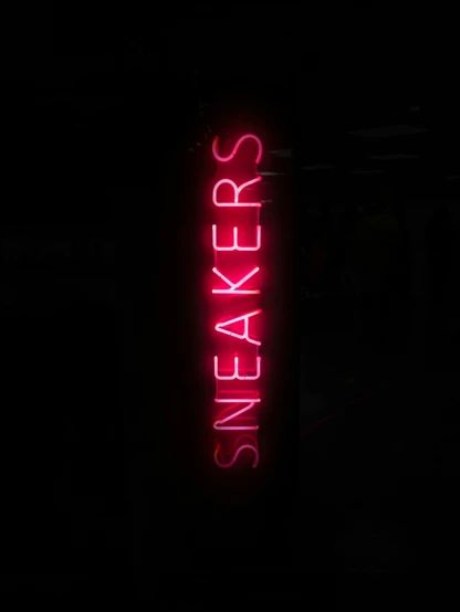 a neon sign with the word speaker written underneath it