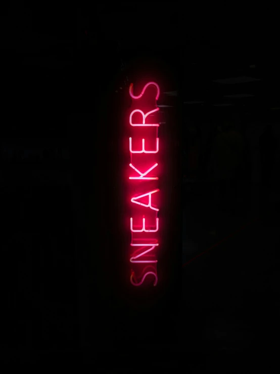 a neon sign with the word speaker written underneath it
