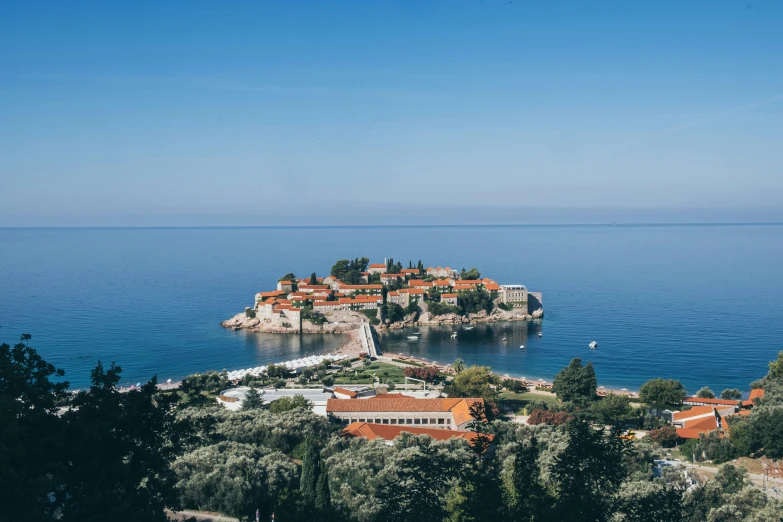 a scenic view of the island on the coast