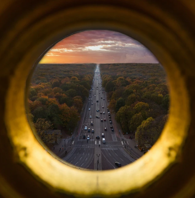 a view out the window of a ship on a road in europe