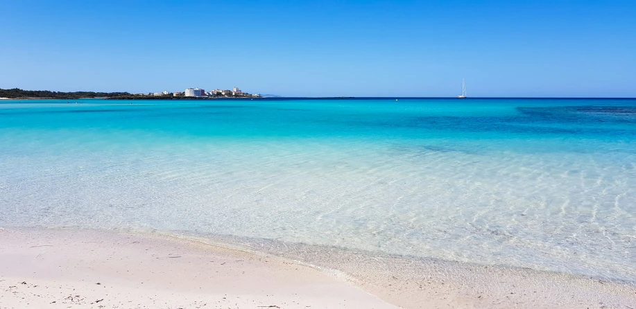 the shore of the island of a blue lagoon