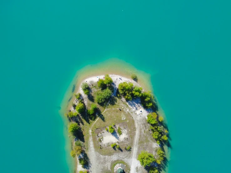 an aerial s of an island from above