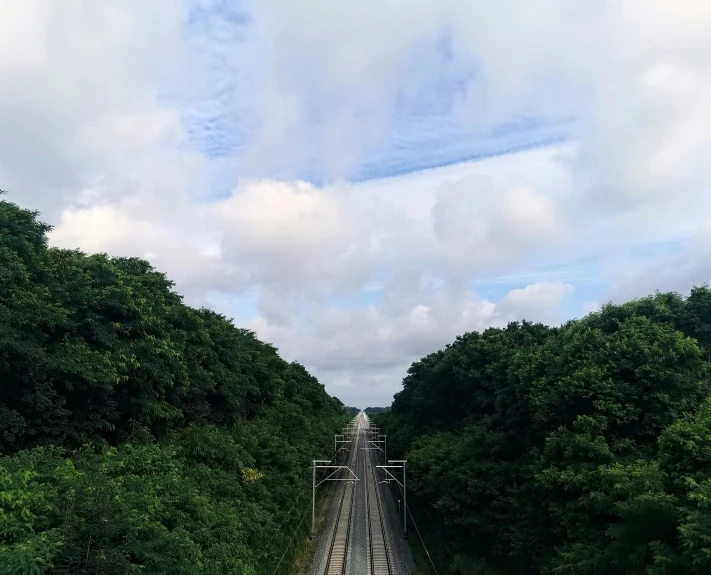 there are train tracks that can be seen on the train